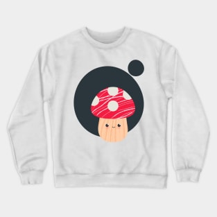 CUTE red and cream mushroom with texture - cute Crewneck Sweatshirt